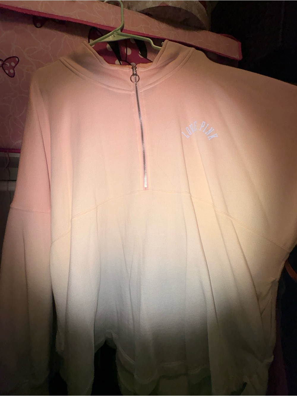 PINK ombré quarter zip